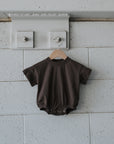 T-Shirt Romper | Espresso forever french baby