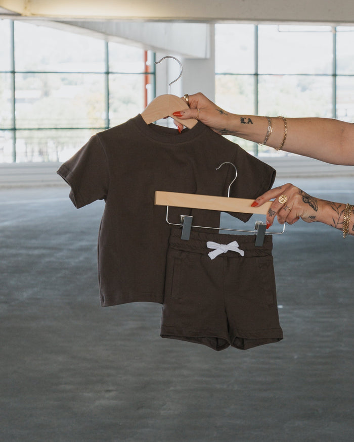 Child Short Set | Espresso forever french baby