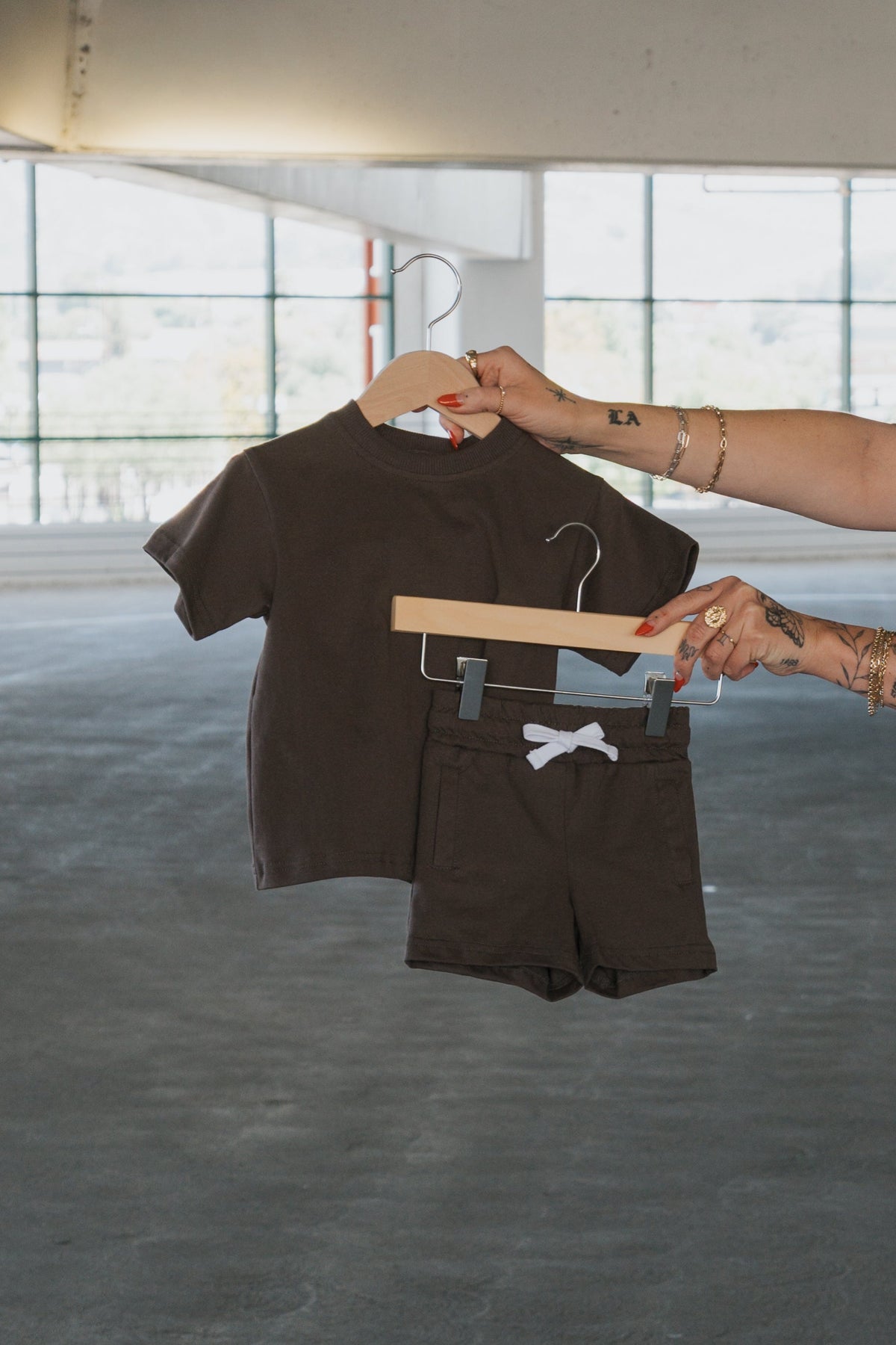 Child Short Set | Espresso forever french baby