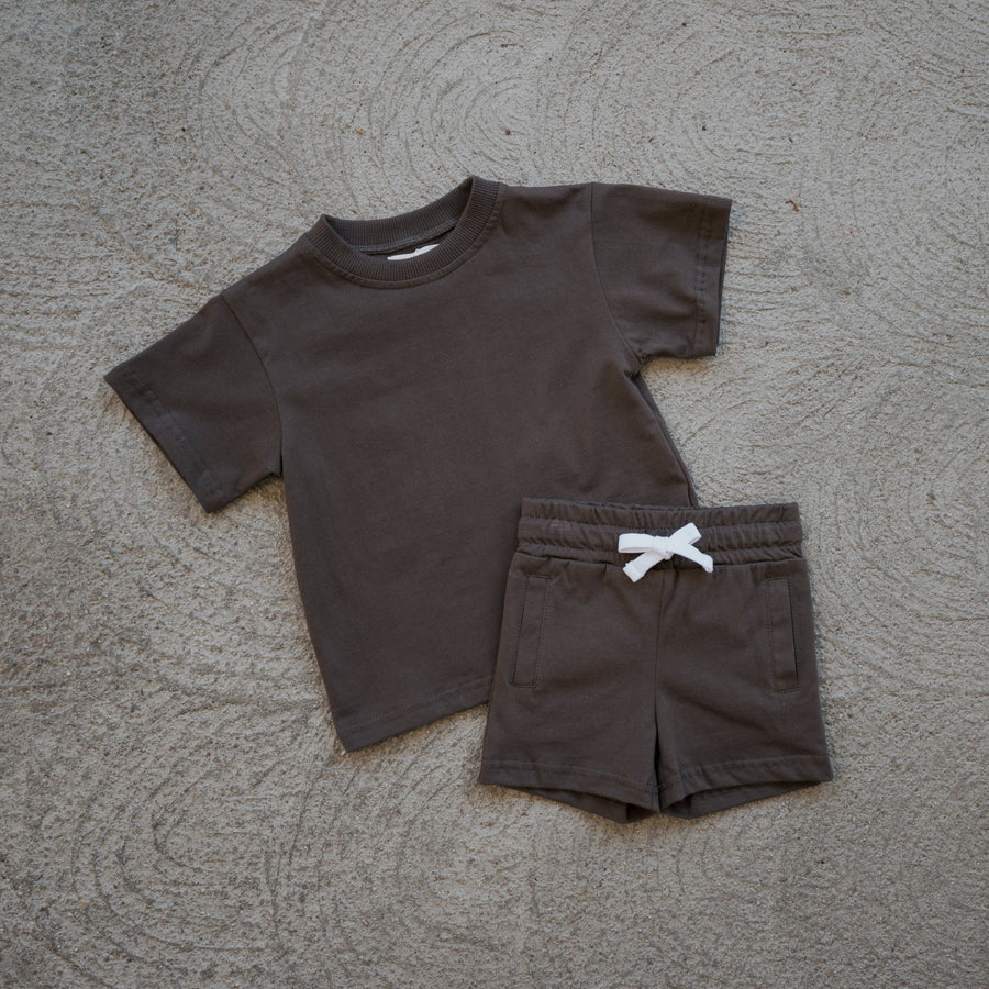 Child Short Set | Espresso forever french baby