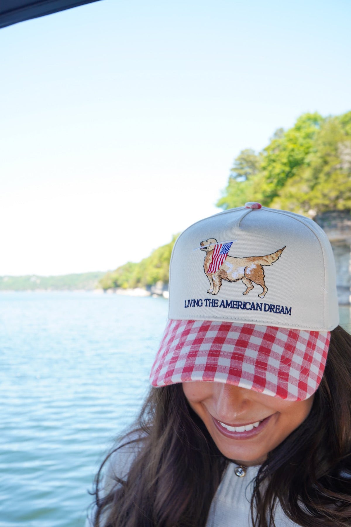 Living The American Dream - Red Gingham Hat KenzKustomz