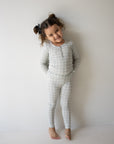 Bamboo Two Piece Pajamas | Foggy Grid forever french baby