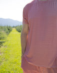 Men's Short Sleeve Pajamas | Peppermint Stripe Ribbed forever french baby