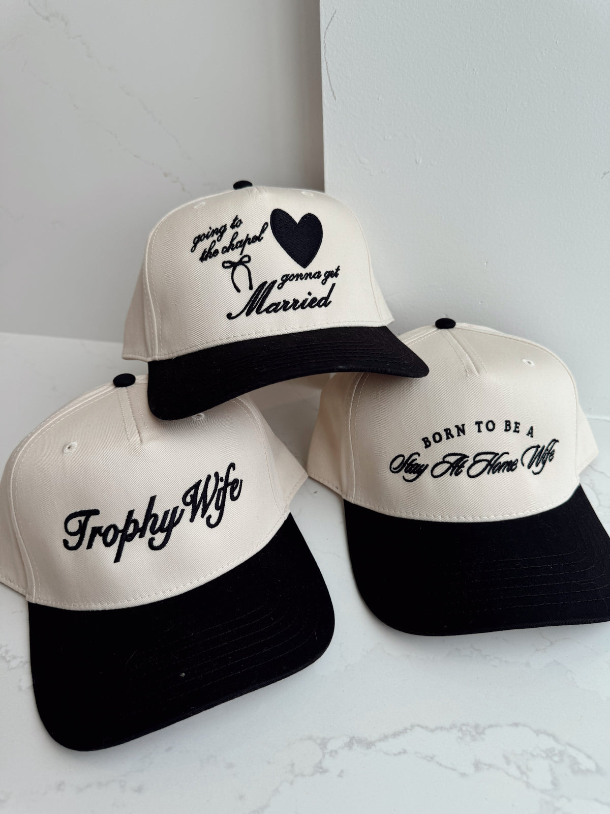 Born To Be A Stay At Home Wife - Black Vintage Trucker Hat KenzKustomz