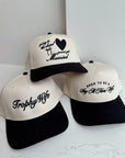 Born To Be A Stay At Home Wife - Black Vintage Trucker Hat KenzKustomz