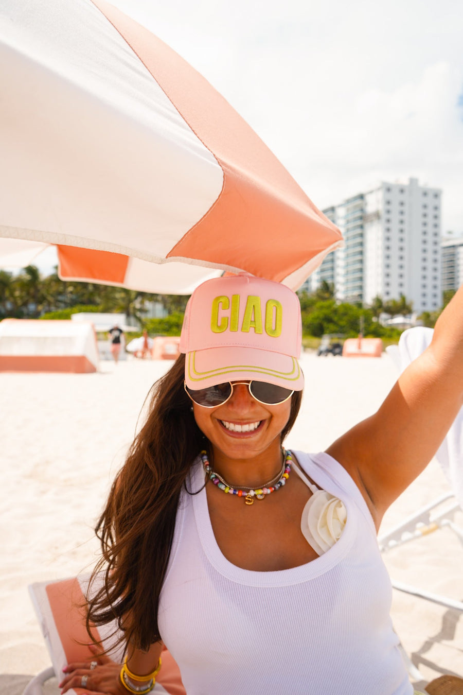 Ciao - Pink Canvas Trucker Hat KenzKustomz