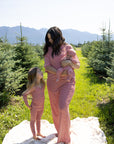 Women's Boxy Tee Lounge Set | Peppermint Stripe Ribbed forever french baby