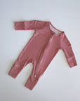 Bamboo Zip Pajamas | Peppermint Stripe Ribbed forever french baby