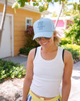 What If It Works Out - Blue Performance Trucker Hat
