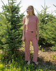 Child Boxy Tee Lounge Set | Peppermint Stripe Ribbed forever french baby