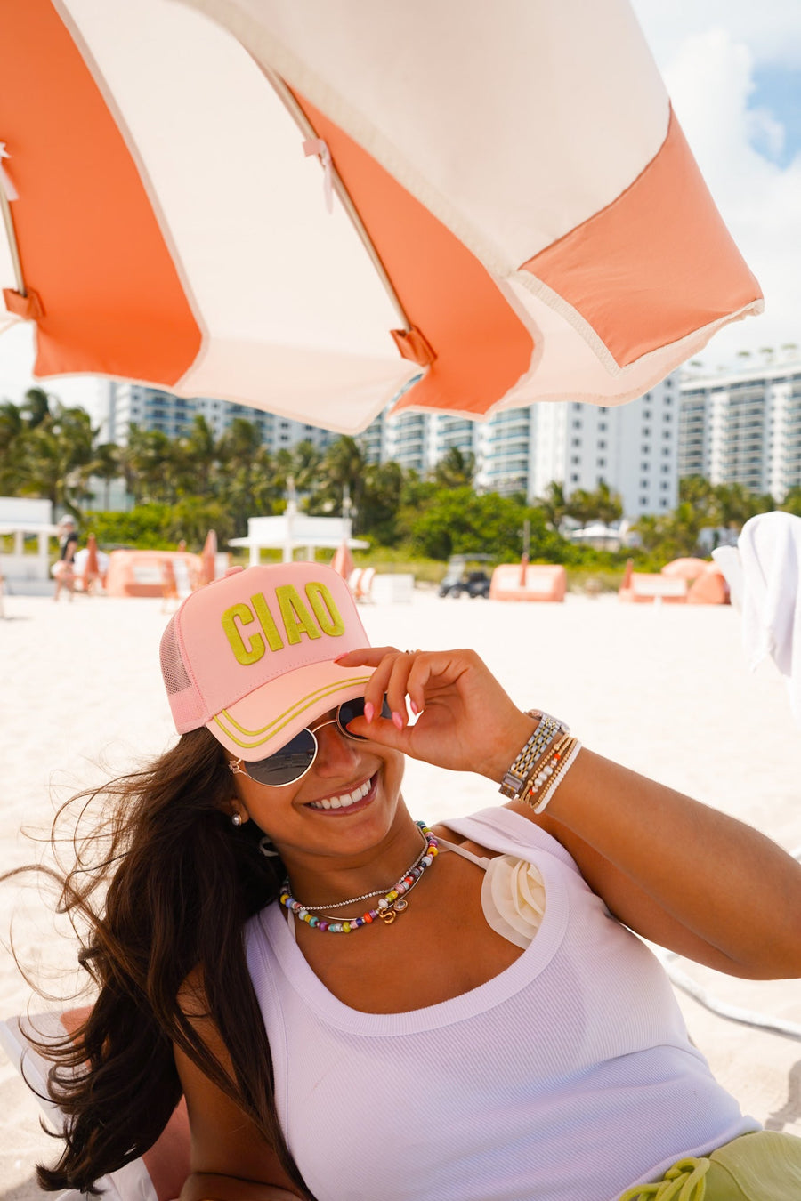 Ciao - Pink Canvas Trucker Hat KenzKustomz
