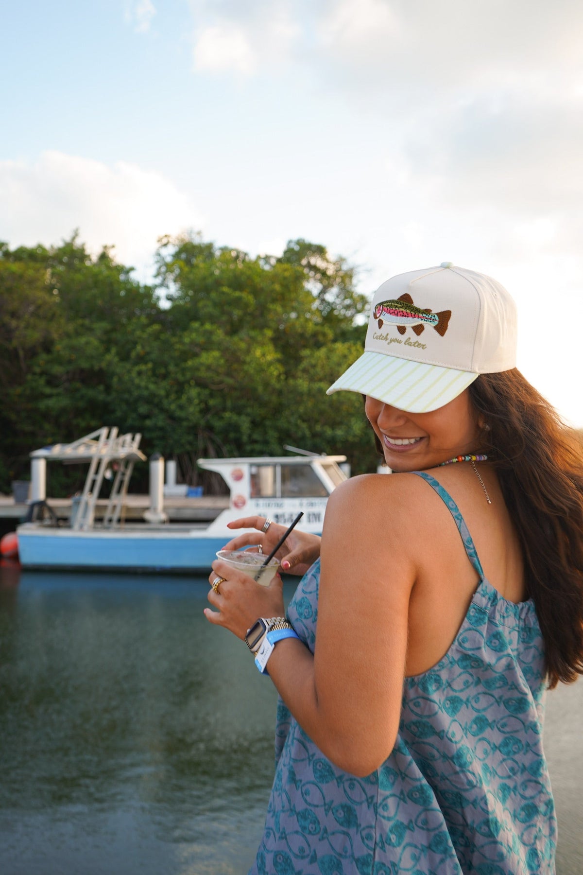 Catch You Later - Green Stripe Hat KenzKustomz