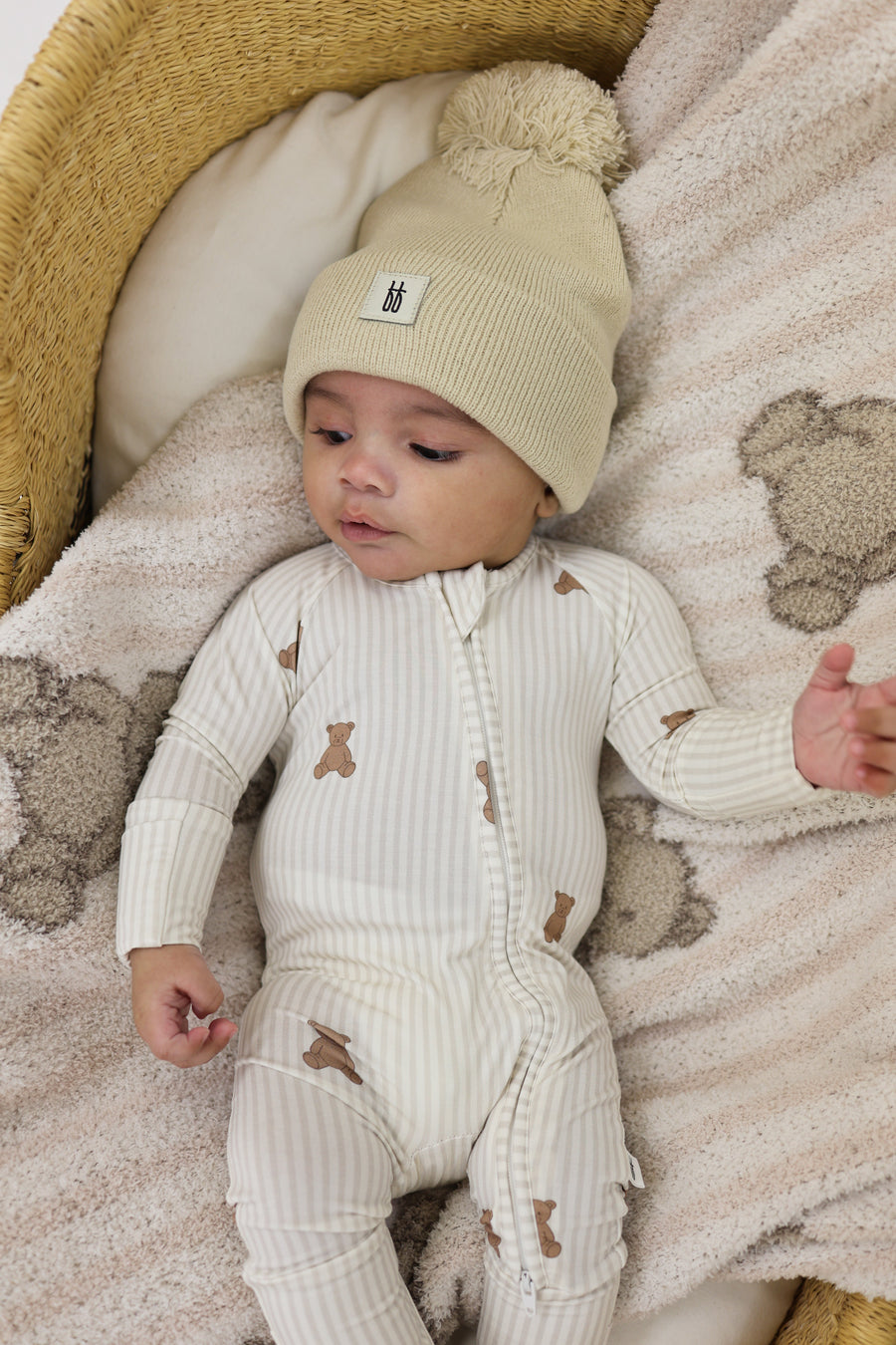 Bamboo Zip Pajamas | Teddy forever french baby