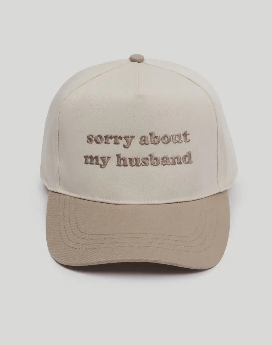Sorry About My Husband Embroidered Cap Saved by Grace Co.