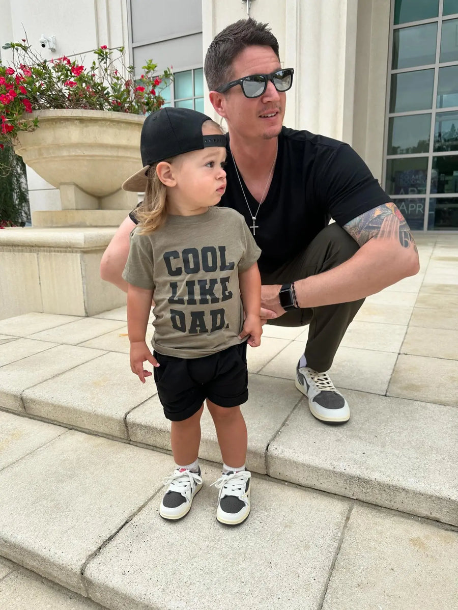 Cool Like Dad Black on Green tee Saved by Grace Co.