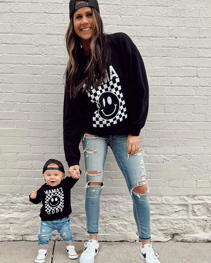 Mama Checkered Sweatshirt Saved by Grace Co.