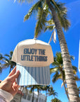 Enjoy the Little Things - Blue Stripe Vintage Trucker Hat - PREORDER KenzKustomz