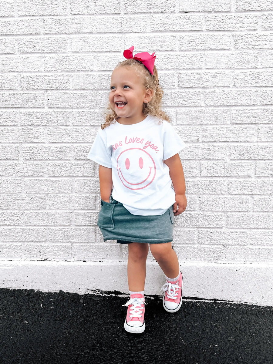 Jesus Loves You Smiley Toddler Tee Saved by Grace Co.