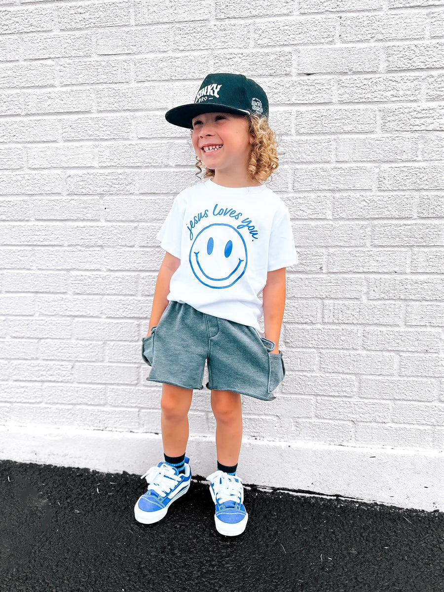 Jesus Loves You Smiley Toddler Tee Saved by Grace Co.