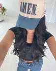 AMEN. - Slate Blue Vintage Trucker Hat