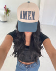 AMEN. - Slate Blue Vintage Trucker Hat