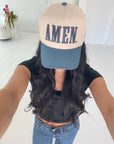 AMEN. - Slate Blue Vintage Trucker Hat