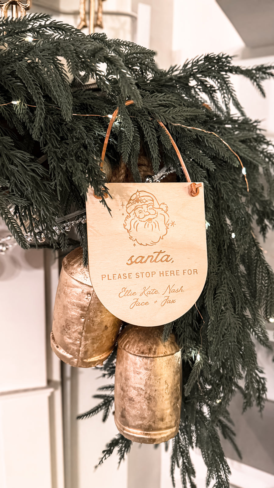Santa, Please Stop Here Custom Door Sign SBG Co.