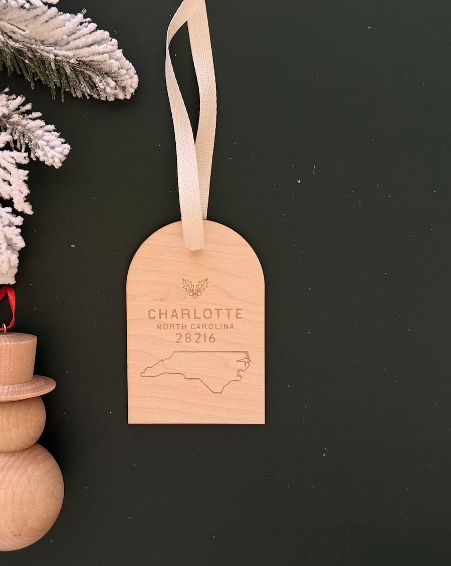 Custom City/State/Zip Code Ornament SBG Co.