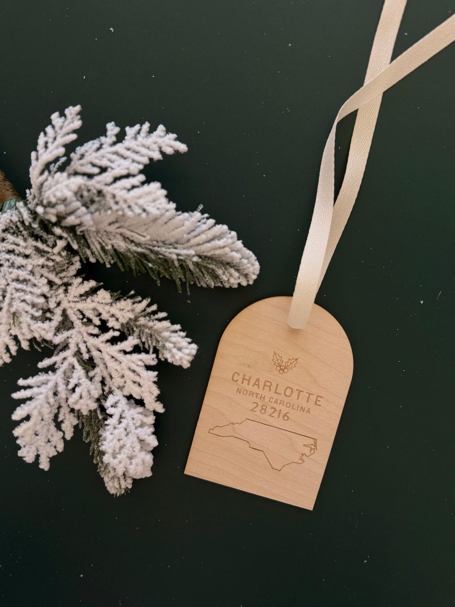 Custom City/State/Zip Code Ornament SBG Co.