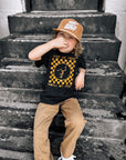 Trick or Treat, Smell My Feet Checkered Kids Tee Saved by Grace Co.