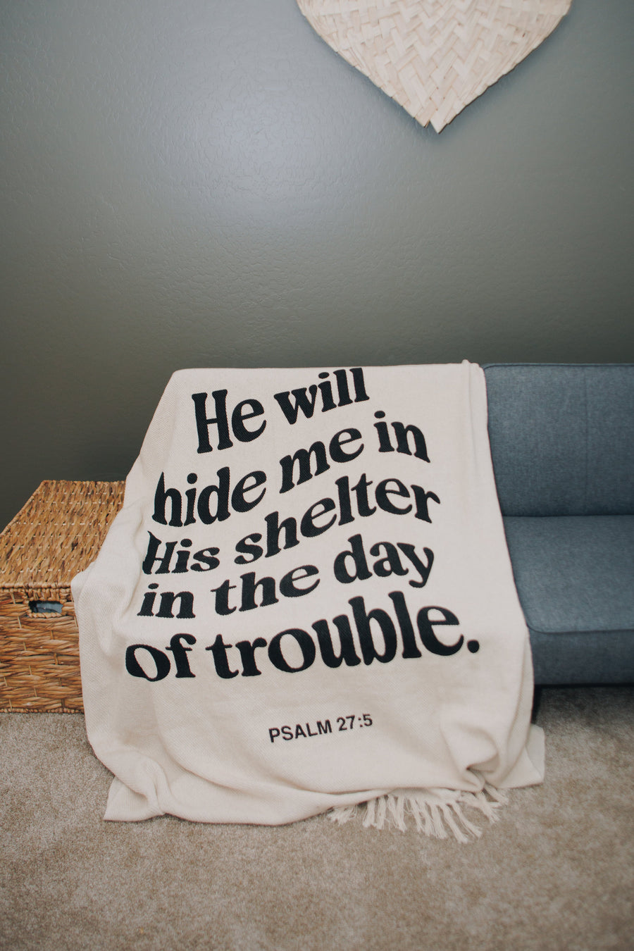 Psalm 27 Throw Blanket Blessed Is She