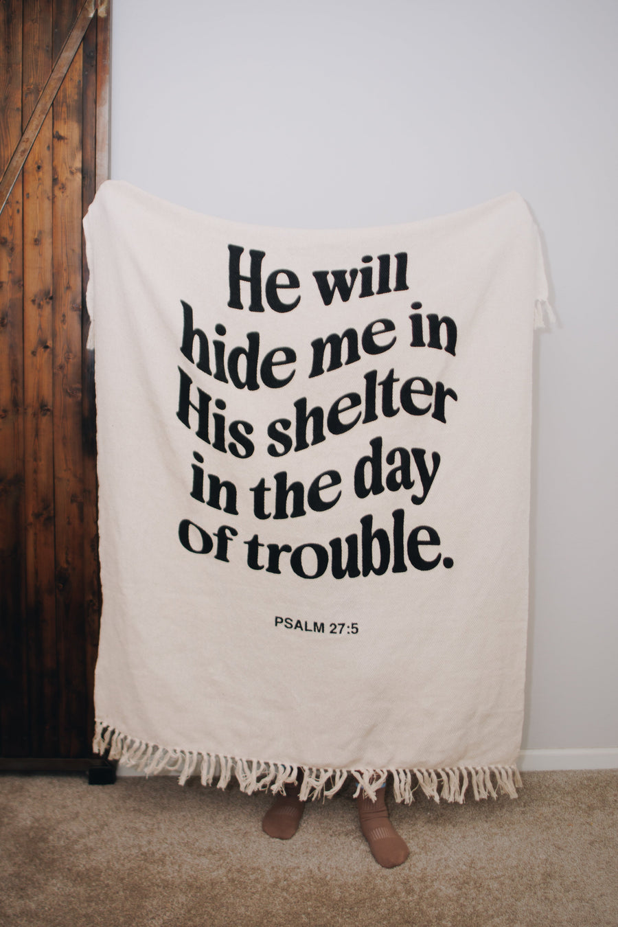 Psalm 27 Throw Blanket Blessed Is She