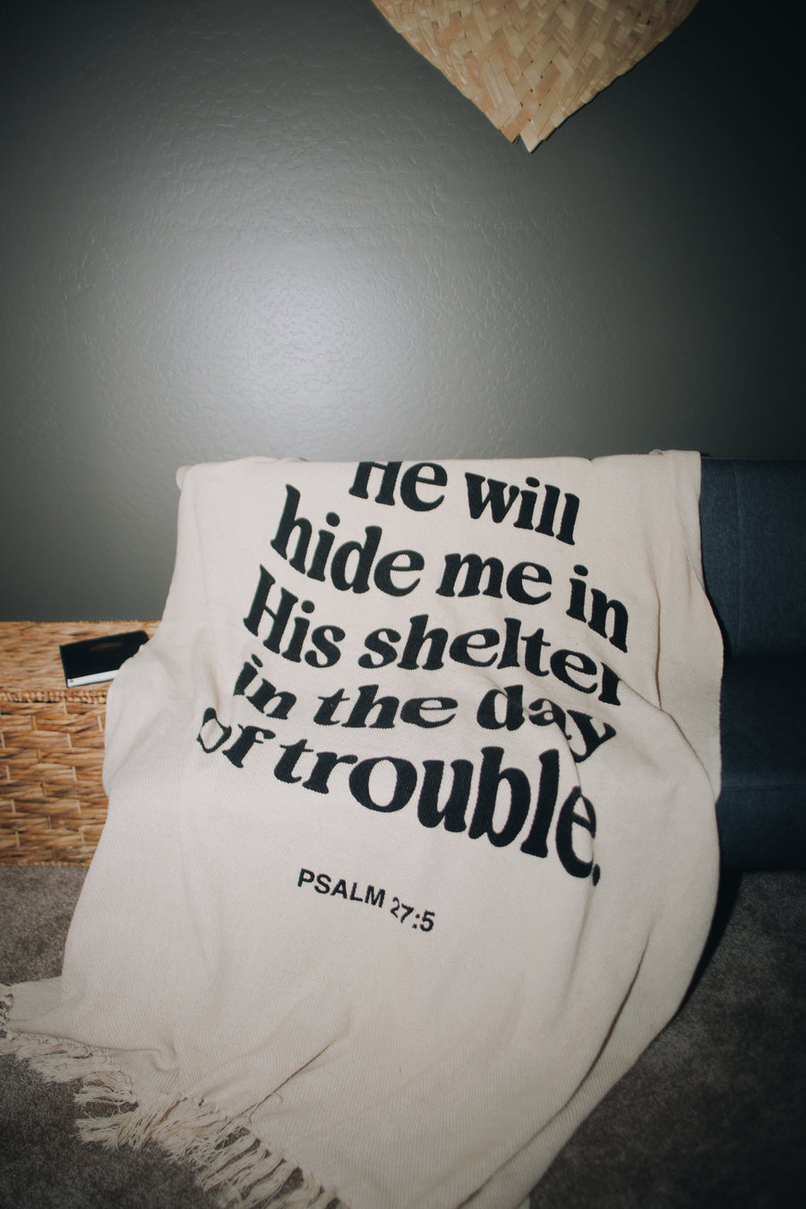 Psalm 27 Throw Blanket Blessed Is She