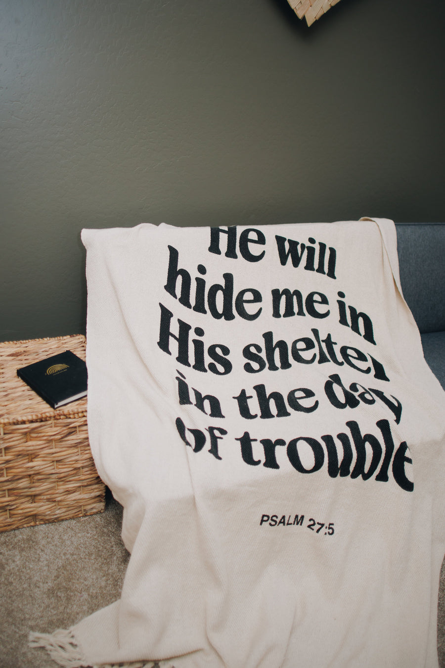 Psalm 27 Throw Blanket Blessed Is She