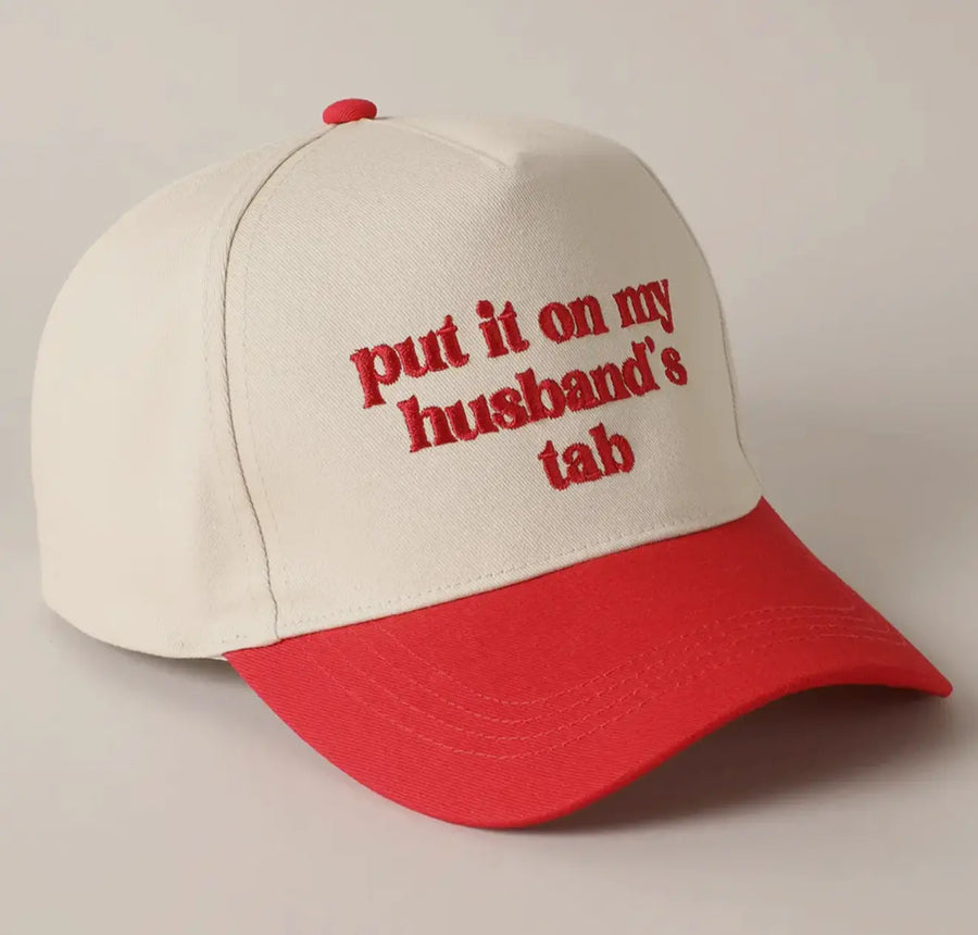 Put it on my Husband's Tab Embroidered Canvas Hat Saved by Grace Co.