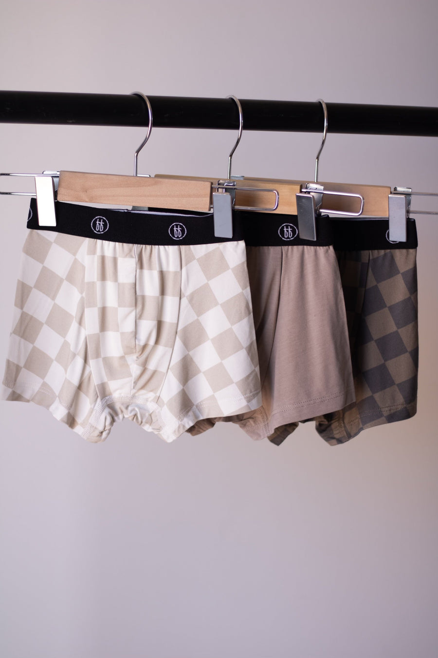 Bamboo Boxers (3 Pack) | Checkerboard & Faded Brown Checkerboard forever french baby