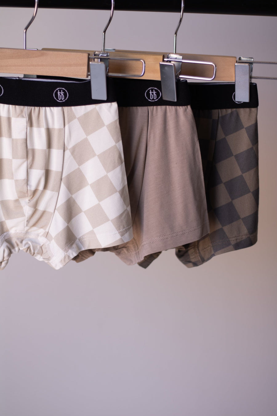Bamboo Boxers (3 Pack) | Checkerboard & Faded Brown Checkerboard forever french baby