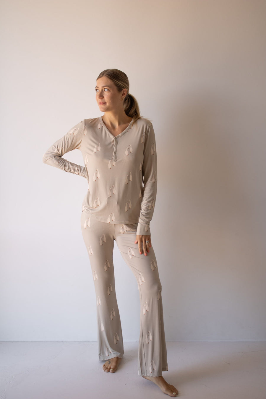 Women's Long Sleeve Bamboo Pajama | Silly Goose forever french baby