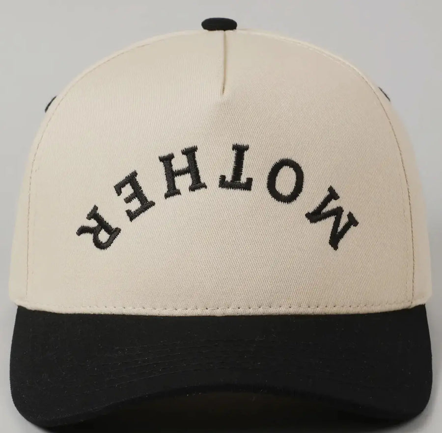 Mother Upside Down Lettering Embroidered Cap Saved by Grace Co.