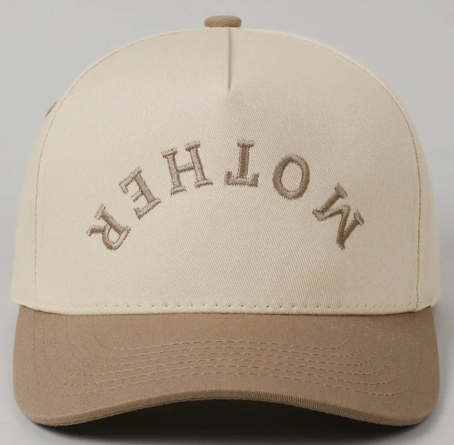 Mother Upside Down Lettering Embroidered Cap Saved by Grace Co.
