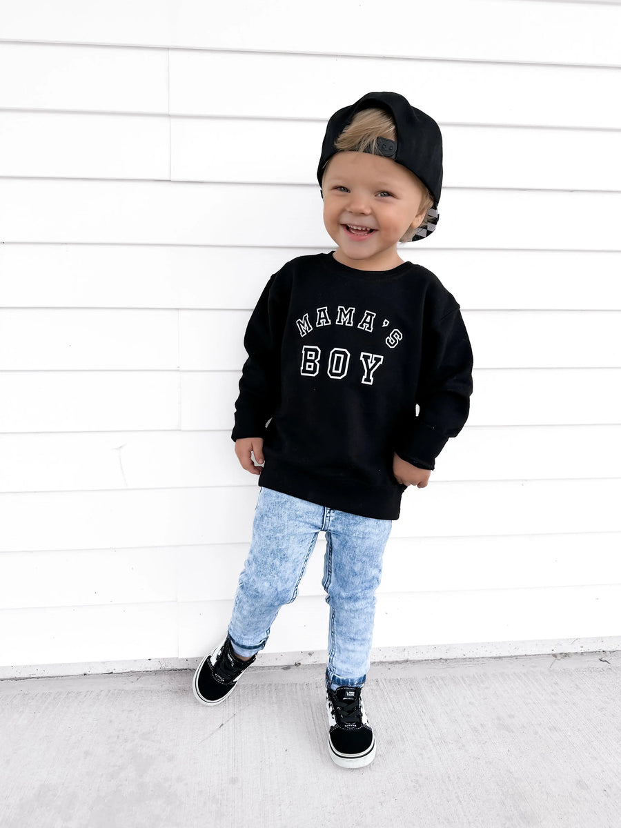 Mama's Boy Varsity Sweatshirt Saved by Grace Co.