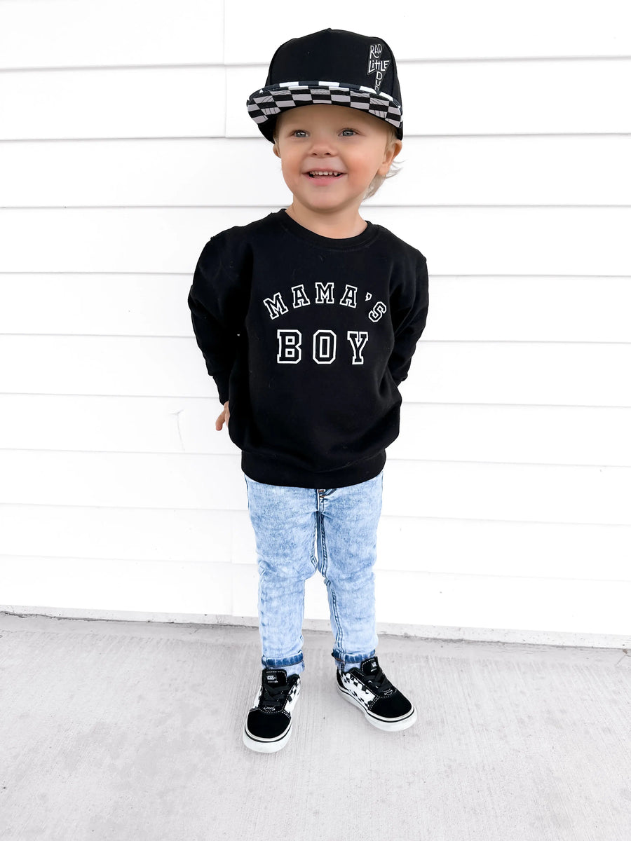 Mama's Boy Varsity Sweatshirt Saved by Grace Co.