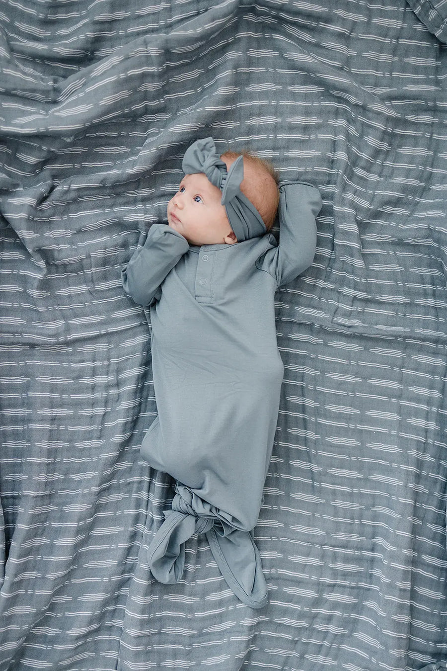 Dusty Blue Bamboo Head Wrap Mebie Baby