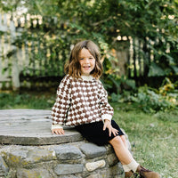 Brown + Cream Knit Sweater