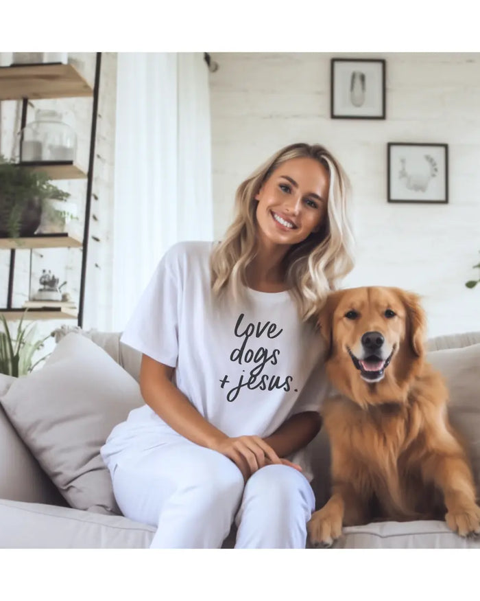 Love Dogs & Jesus Tee NEW Saved by Grace Co.