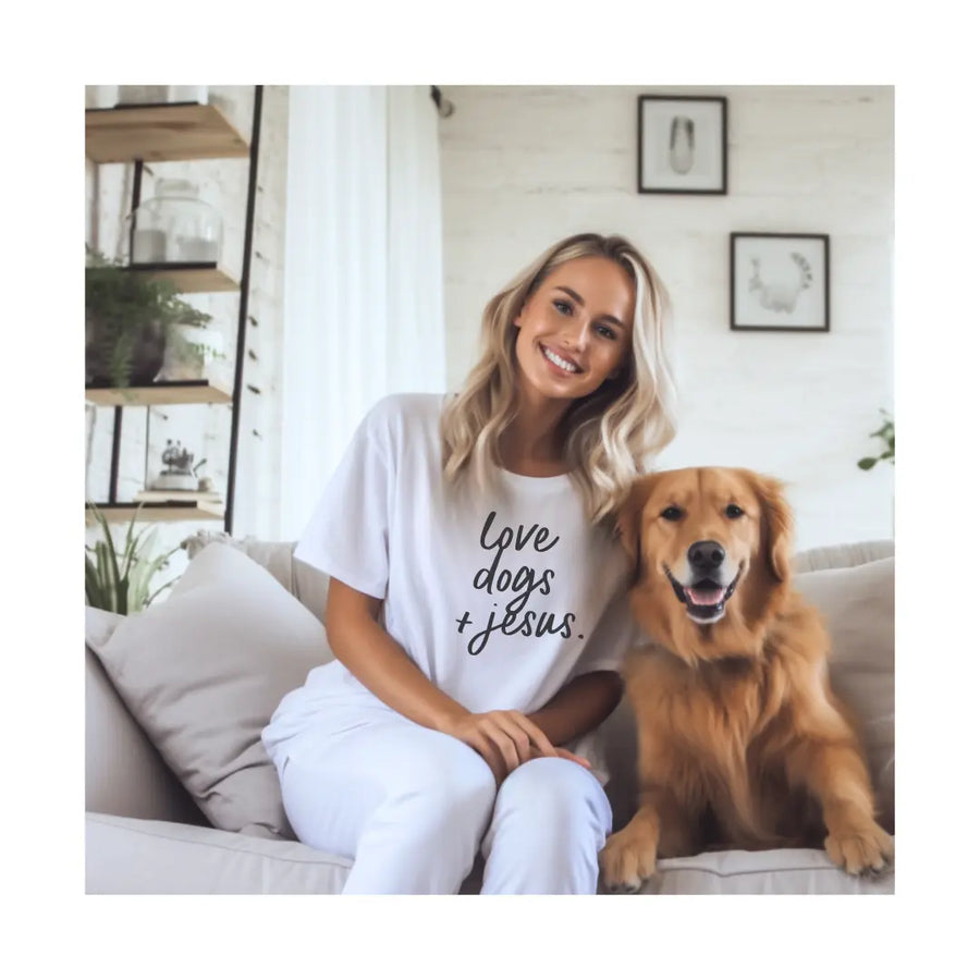 Love Dogs & Jesus Tee NEW Saved by Grace Co.