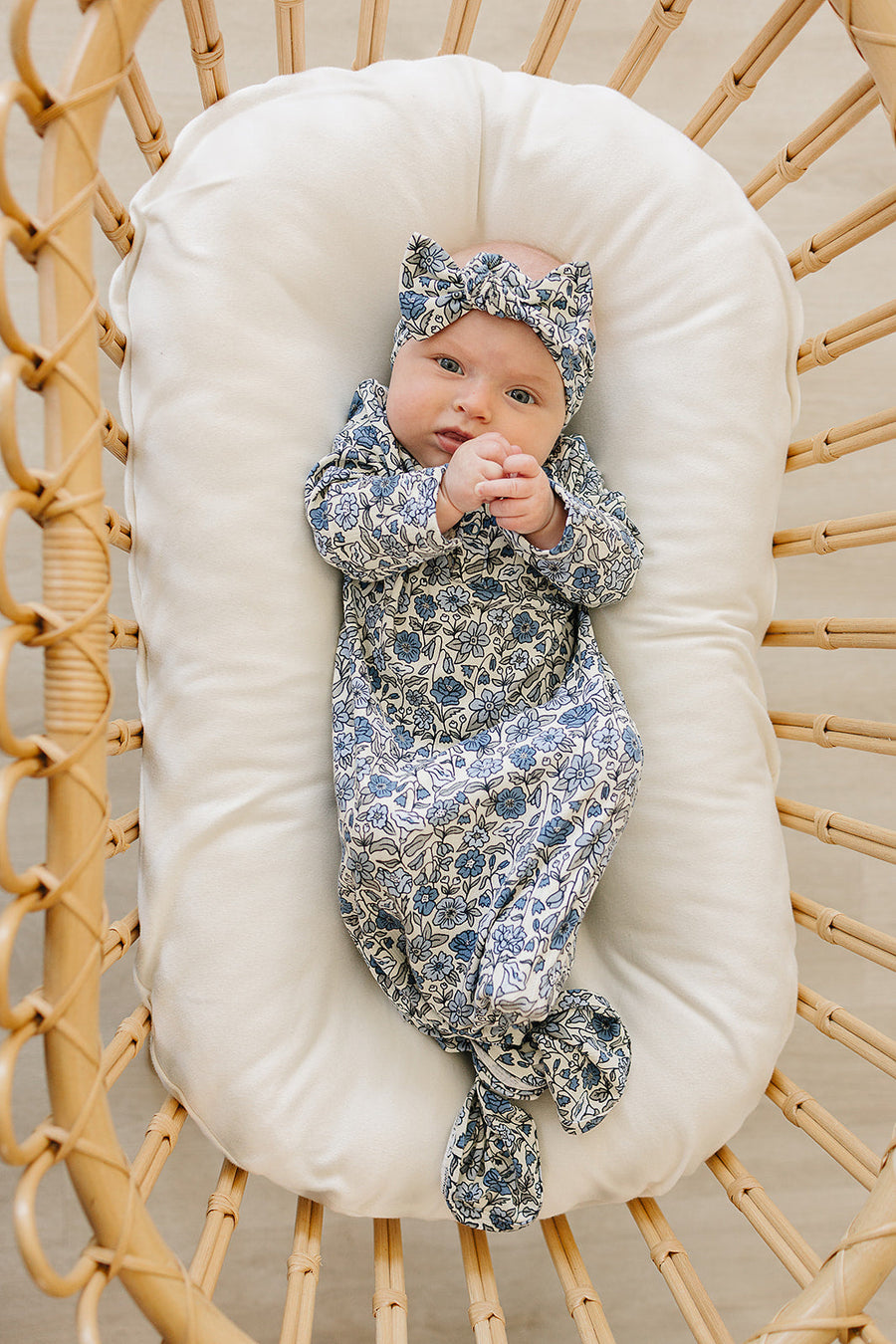 Bluebell Pointelle Bamboo Head Wrap Mebie Baby