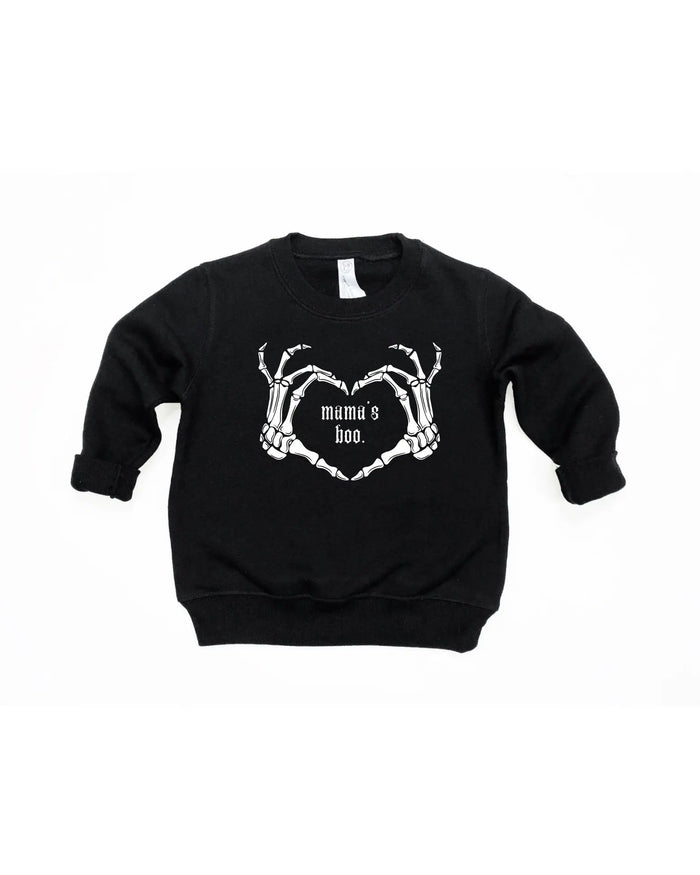 Mama's Boo Skeleton Heart Hands Pullover Saved by Grace Co.
