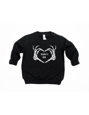 Mama's Boo Skeleton Heart Hands Pullover