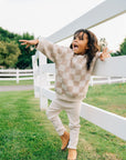 Checkered Knit Sweater